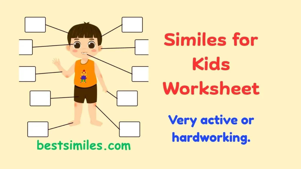 similes for kids worksheet