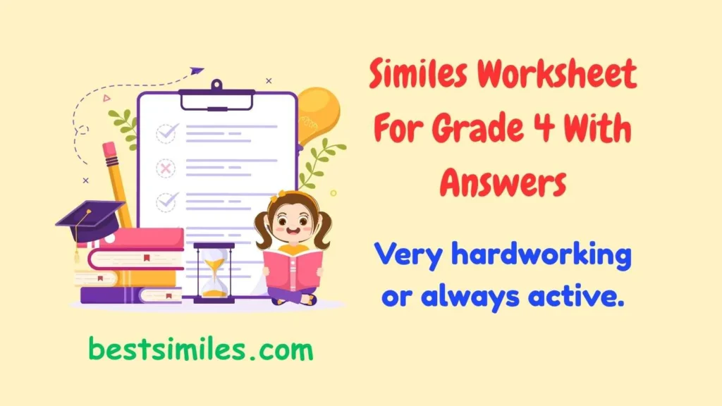 Similes Worksheet For Grade 4 With Answers